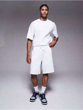 NWOT Primark loungewear 2-pcs matching set Coord shirt tee shorts streetwear S/M